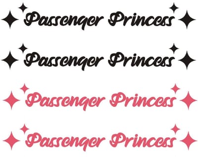 Dailygoods- Achteruitkijkspiegel Sticker - 4 Stuks - Grappige Auto Stickers - Waterdicht - Duurzaam - Decoratie voor Vrouwen - "Passenger Princess - Autosticker