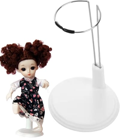 Poppenhouder Standaard - Poppen Display - Poppen Tentoonstellen - Antislip Staal - 12-14 cm - Wit