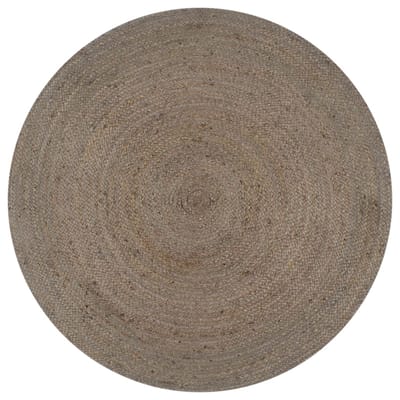 vidaXL - Vloerkleed - handgemaakt - rond - 150 - cm - jute - grijs