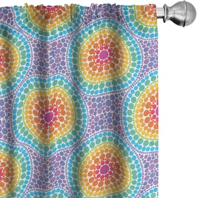 ABAKUHAUS Geometrische Gordijnen – 2x75x175 cm – Microvezel – Veelkleurig