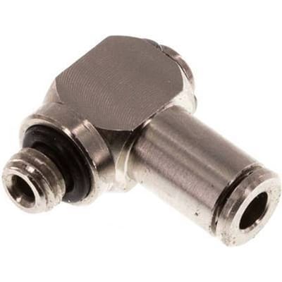 3mm x M 5 90 graden L-vorm Messing Insteekfitting Buitendraad Draaibaar NBR