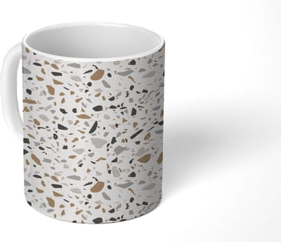 Mok - Koffiemok - Terrazzo - Patroon - Staal - Mokken - 350 ML - Beker - Koffiemokken - Theemok