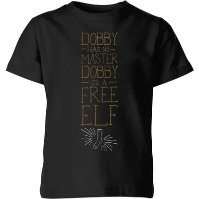 Harry Potter Dobby Is A Free Elf kinder t-shirt - Zwart - 98/104 (3-4 jaar)