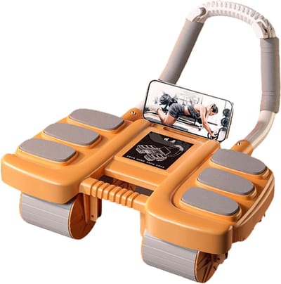 Buikspierroller - Fitnesswiel - Core Training - Automatische Rebound - 42x36x24cm - Oranje