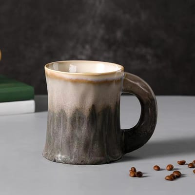 Tasse en céramique à glaçure changeante de four rétro, art contrasté, tasse ménagère, mug de bureau, tasse à café, grande capacité 401-500ml
