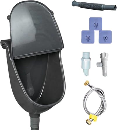 Wandmontage Urinoir - Jongens Toilet - Hygiënisch Gebruik - Spatwaterdicht Ontwerp - 38.5 cm Hoog - Grijs
