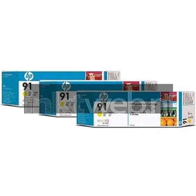 HP 91 3-pack geel (Origineel)