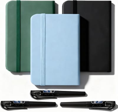 Set van 3 Pocket Notitieboekjes A7, Leren Notepad, Mini Notitieblokken met Balpen voor Werk, Studie en Dagelijkse Aantekeningen