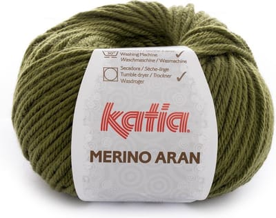 Katia Merino Aran - 70 olijfgroen - Merinogaren