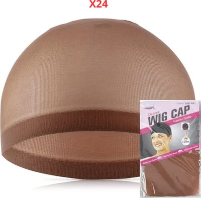 Nivard Kale Kop - Kaal Hoofd - Bald Cap - Kaal - Kaal Pruik - Wig Cap - Donker Bruin - 24 Stuks