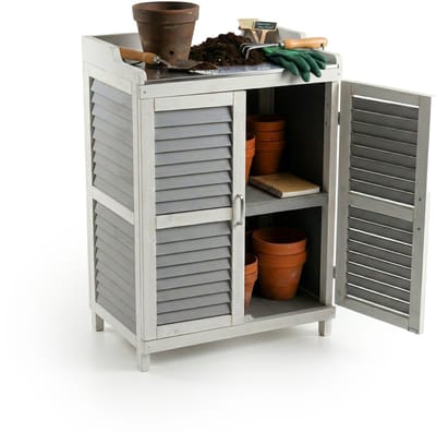 Oppottafel - met werkblad en onderkast - 100x67x47 cm - hout - grijs