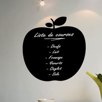Schoolbordsticker - uitwisbare zelfklevende muurstickers - APPEL - 45x45cm