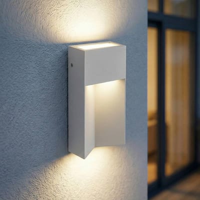 Lucande LED buiten wandlamp Kaholo, lichtgrijs, CCT, IP44