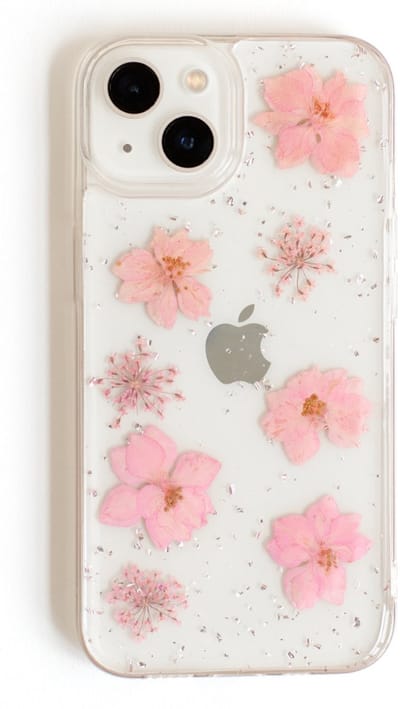 Casies hoesje geschikt voor Apple iPhone 15 Plus met droogbloemen - gedroogde bloemen telefoonhoesje - Dried Flower Soft Case TPU