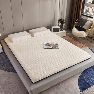 Vloermatras - Opvouwbare mat - Comfortabel slapen - Opvouwbaar ontwerp - 5 cm dik - Wit