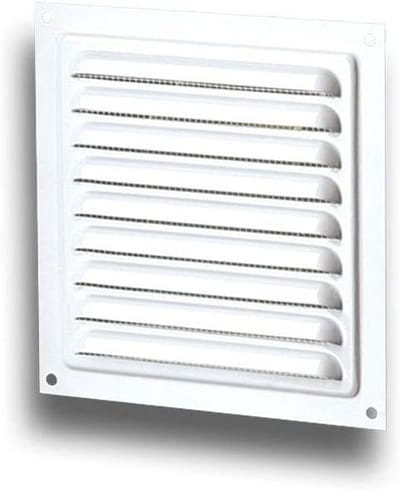 Ventilatierooster Wit Metaal 125x125mm - Weerbestendig Ventilatie Roosters met Hor