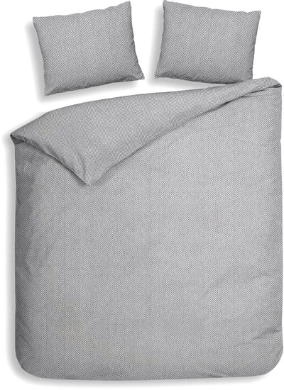 Heckettlane Dekbedovertrek Spina - Effen Bedlinnen - 260x200-220 cm - Grijs - Dekbedovertrek van 100% Katoen-Flanel