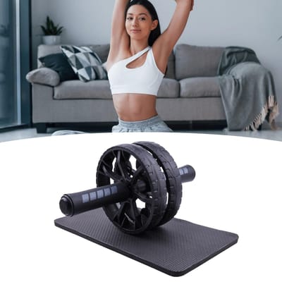 Buikwiel Roller Antislip Draagbare AB Wiel Roller met Kniebeschermer voor Huisgymnastiek Fitness gray