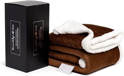 Omkeerbare Sherpa Fleece Dekens - Super Zacht & Luxueus - 125 x 150 cm - Donkergrijs