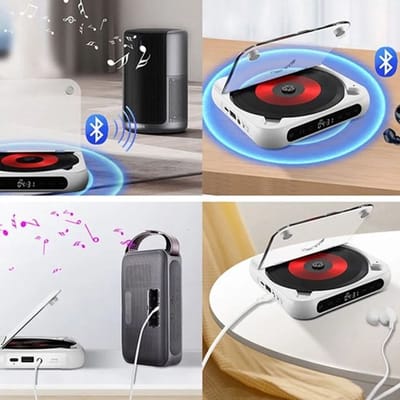 Draagbare Bluetooth-cd-speler met USB-C-snelladen – Ultradun en compact – Ondersteunt MP3/WMA-formaten – Geschikt voor zowel reizen als thuisgebruik – Groen