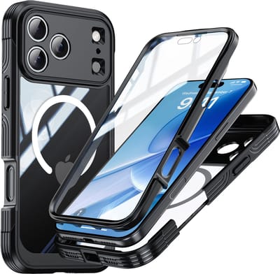 DrPhone HardShield iPhone 17 Pro Max Case – 9H Glas – MagSafe - Militaire 6M Valbescherming – Schokabsorptie - Verhoogde Randen - Full-Body Hybrid Bescherming - 360 graden Bescherming