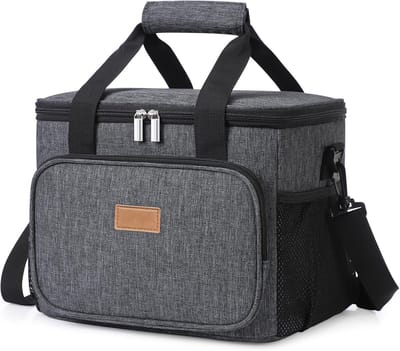Opvouwbare geïsoleerde koeltas, 15 liter, donkergrijs - Ideaal voor lunch, picknick, werk en reizen