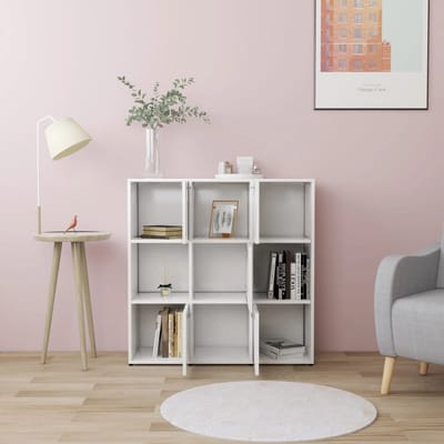 vidaXL - Boekenkast - 90x30x90 - cm - bewerkt - hout - wit