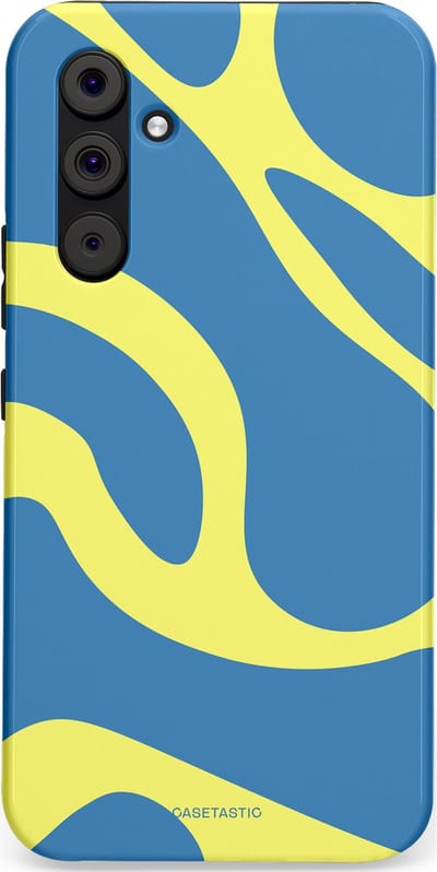 Casetastic hoesje geschikt voor Samsung Galaxy A54 (2023) 5G - Dubbellaagse bescherming - Blauwe Gele Zee Stranden - Fashion Case - Lavendel Goud Lichtblauw