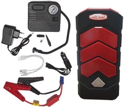 Noodstarter Compressor - Accu Booster - Auto Starten - Grote Capaciteit - 30.000 mAh - Zwart