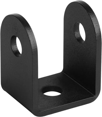 20 stuks zwarte U-beugel, voor 1¼"panelen, poedercoating koolstofstalen beugel gestempeld, dikte 3 mm, φ10 mm gaten voor 3/8" bevestigingsmiddelen