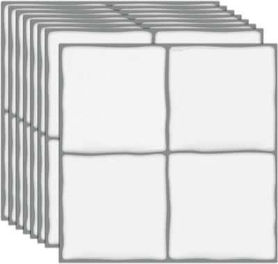 10-delig stickerpakket in klassiek wit – Zelfklevende wanddecals – 15,25 x 15,25 cm – Waterbestendig