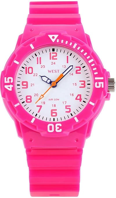 West Watches model Moon Sportief analoog kinderhorloge - Ø 33 mm – roze