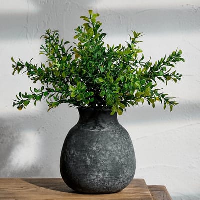 Rustieke keramische bloemenvaas van 15 cm in schattige boho-stijl voor huisdecoratie, terracotta vaas voor woonkamer, tafel en schoorsteen decoratie