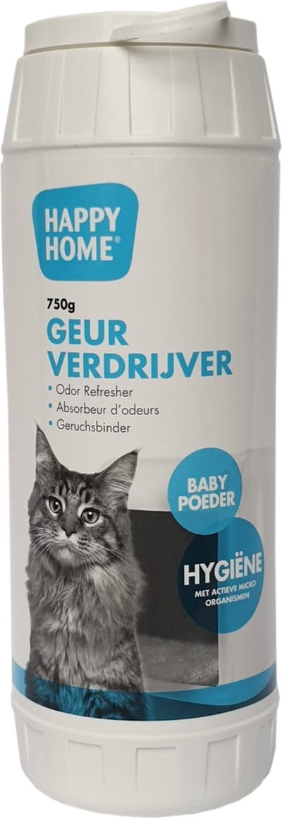 Happy Home Geurverdrijver Baby Poeder - Kattenbakreinigingsmiddelen - 750 ml