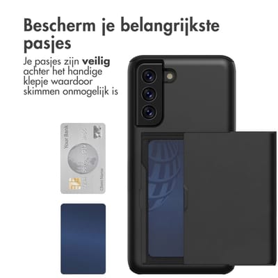 imoshion Hoesje met Pasjeshouder - Geschikt voor Samsung Galaxy S21 FE - Zwart