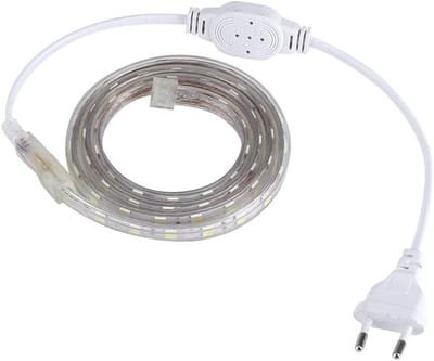 SnelShoppen - Flexibele 1 Meter SMD 5050 LED Strip Waterproof met 60 LEDs/m voor DIY Decoratie in Witte Kleur - Perfect voor Corridors, Trappen, Paden