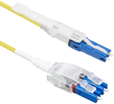 ACT 0,5 meter Singlemode 9/125 OS2 Polarity Twist uniboot duplex glasvezel patchkabel met CS - LC connectoren