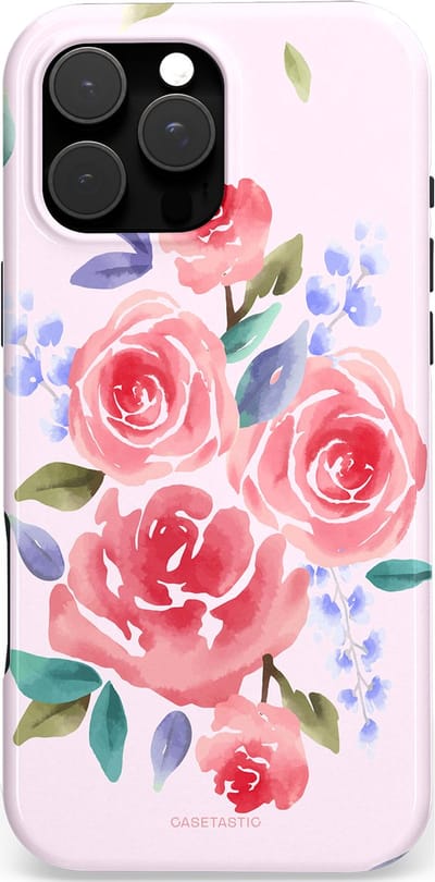 Casetastic hoesje geschikt voor Apple iPhone 16 Pro Max - MagSafe - Dubbellaagse bescherming - Aquarel pracht - Fashion Case - Lichtroze Lavendel