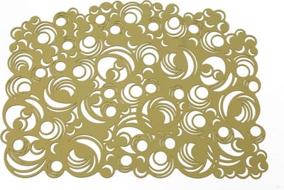 Batucada – Moon Quarter - Plantaardige - Placemat -Cirkels - Rondjes patroon - oogt zoals Rubber -Anti Slip - 1 stuk - Thee groen - Groen - 41 x 31,5cm – Onderhoudsvriendelijk – Onderlegger - Vegan