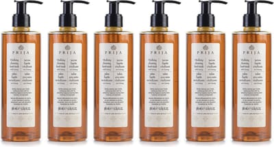 PRIJA - Vloeibare zeep met ginseng-extract, pompje 6 x 380 ml