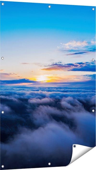 Gards Tuinposter Zonsondergang in de Wolken - 80x120 cm - Tuindoek - Tuindecoratie - Wanddecoratie buiten - Tuinschilderij