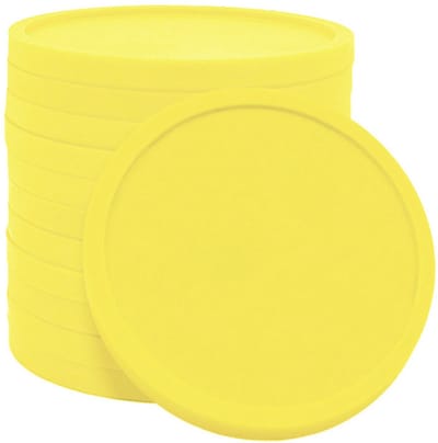 CombiCraft blanco plastic munt 26mm geel - per 100 stuks