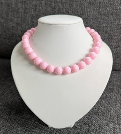 SWAN - halsketting - kralenketting - statement ketting - necklace - Pilion - grote kralen - acryl - 14mm - pastel roze - big beads - bold beads