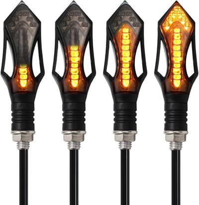 4 Stuks Dynamische LED Motor Knipperlichten Universeel 12V Amber – Waterdicht