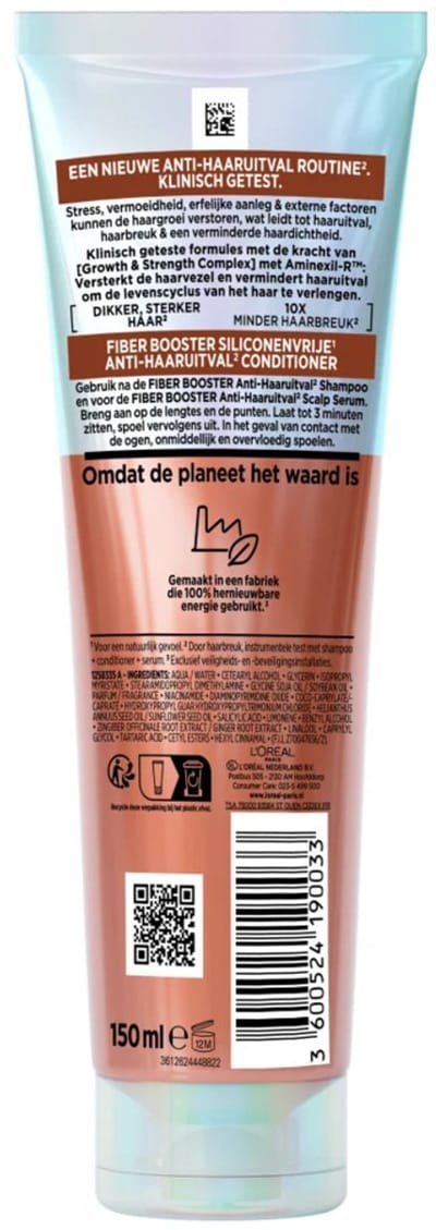 L'Oréal Elvive Fiber Booster Anti-Haaruitval Conditioner - 3 x 150 ml - Voordeelverpakking