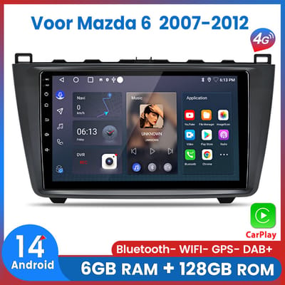 Awesafe Autoradio 6GB+128GB met Carplay en Android auto - Geschikt Voor Mazda 6 2007 t/m 2012 - Radio scherm met Navigatie GPS - 8 Kern V1PRO Versie - Draadloos Apple Carplay & Android - Ondersteuning BOSE systeem - 2007 2008 2009 2010 2011 2012