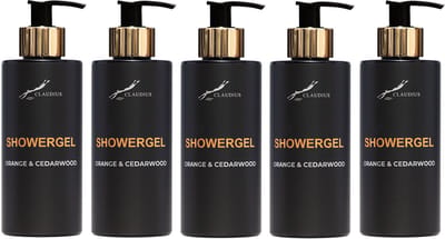 Showergel Sweet Orange & Cedarwood 300 ml - gouden pomp - 5 stuks