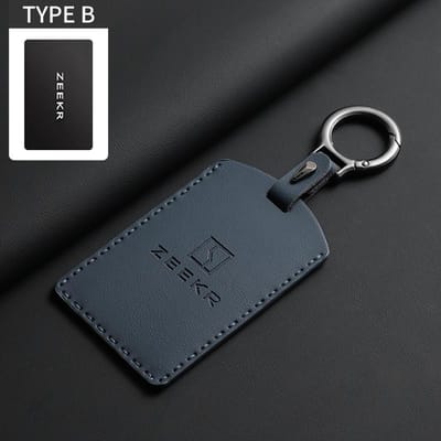 Leren Autosleutelhoesje Cover Voor ZEEKR X 001 007 009 Originele Auto Kleur Afstandsbediening Sleutelhoes Sleutelhanger Beschermer Houder Shell Accessoire black