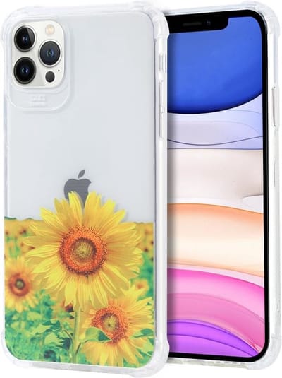 Siliconen Hoesje met bloemenprint Geschikt voor iPhone 11 Pro Max Zonnebloemen – Transparant