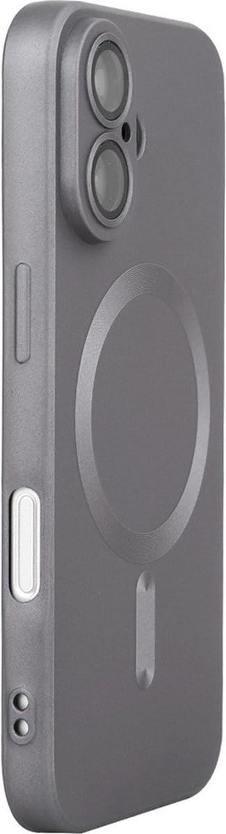 ENKAY Hoesje - Geschikt voor iPhone 16 Hoesje - ENKAY Colour TPU Back Cover met Camera Lens Protector - MagSafe Compatible - Grijs